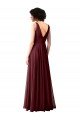 Outlet Draped Cowl Neck Long Chiffon Bridesmaid Dress with Wide Straps