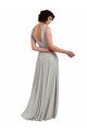 Outlet Daring Plunging V-Neck Long Chiffon Bridesmaid Dress with Pleated Bodice