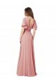 Outlet Flutter Sleeves Plunging V-Neck Boho Chiffon Bridesmaid Dress