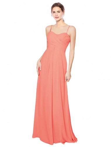 Outlet Empire Waist Spaghetti Straps Sweetheart Chiffon Bridesmaid Dress