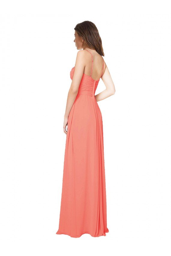 Outlet Empire Waist Spaghetti Straps Sweetheart Chiffon Bridesmaid Dress