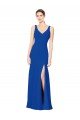 Outlet Low Back Sleeveless Chiffon Bridesmaid Dress with Side Slit