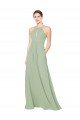 Outlet High Halter Neck Keyhole Chiffon Bridesmaid Dress