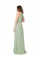 Outlet High Halter Neck Keyhole Chiffon Bridesmaid Dress