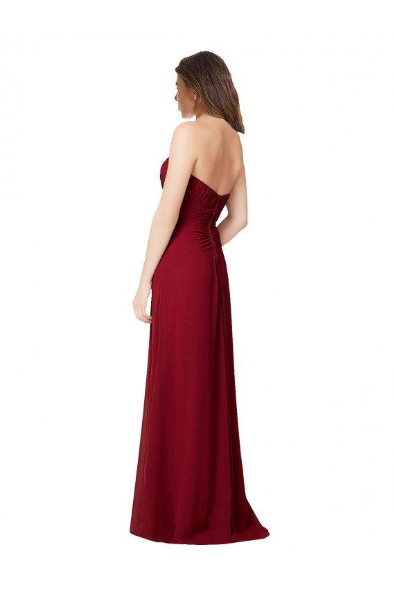 Outlet Draped Sweetheart Long Grecian Inspired Chiffon Bridesmaid Dress