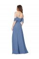 Outlet Flutter Sleeves Scoop Neck Off the Shoulder Long Chiffon Bridesmaid Dress