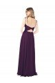 Outlet Chiffon Bridesmaid Dress with Front Slit and Keyhole Back