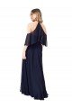 Outlet Halter Neck Cold Shoulder Flutter Sleeves Bridesmaid Dress