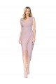 Outlet Cocktail Length High Low Mermaid Chiffon Wrapped Bridesmaid Dress / Formal Prom Dress