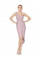 Outlet High Low One Shoulder Ruffles V-Neck Chiffon Wrap Bridesmaid Dress / Formal Prom Dress