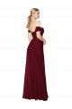 Outlet Shirred Sweetheat Neckline Off the Shoulder Long Chiffon Bridesmaid Dress / Formal Prom Dress