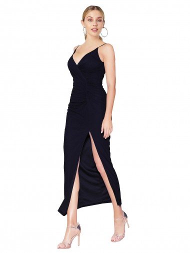 Outlet Chiffon High Neck Spaghetti Straps Short Cocktail Bridesmaid Dress / Formal Prom Dress