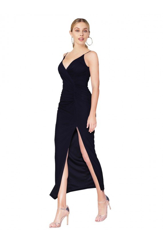 Outlet Chiffon High Neck Spaghetti Straps Short Cocktail Bridesmaid Dress / Formal Prom Dress