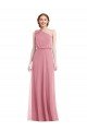 Outlet One Shoulder Bow Blouson Bodice Maxi Bridesmaid Dress