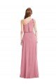 Outlet One Shoulder Bow Blouson Bodice Maxi Bridesmaid Dress