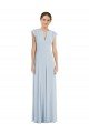 Outlet Flutter Sleeve V Keyhole Chiffon Maxi Formal Bridesmaid Dress