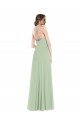 Outlet Scoop Neck Tie Strap Maxi Bridesmaid Dress with Front Slit