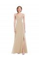 Outlet Faux Wrap Criss Cross Back Maxi Bridesmaid Dress with Front Slit