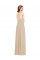 Outlet Faux Wrap Criss Cross Back Maxi Bridesmaid Dress with Front Slit