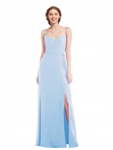 Outlet Tie Back Cutout Maxi Formal Bridesmaid Dress with Front Slit