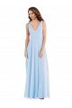 Outlet Deep V-Neck Chiffon Maxi Bridesmaid Dress
