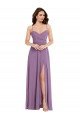 Outlet Wrap Bodice Maxi Bridesmaid Dress with Front Slit