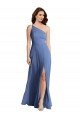 Outlet One Shoulder Full Length Maxi Formal Bridesmaid Dress with Flirty Slit