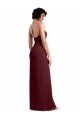 Outlet Sleek Straight Neckline Chiffon Bridesmaid Dress with Spaghetti Straps and High Side Slit