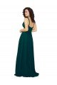 Outlet Tied Bodice Sweetheart V-Neck Chiffon Bridesmaid Dress