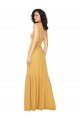 Outlet Tied Strap Square Neck Long Chiffon Bridesmaid Dress