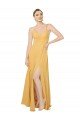 Outlet Ruched Chiffon Bridesmaid Dress with Pockets & Tie Back Detail