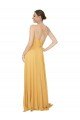 Outlet Ruched Chiffon Bridesmaid Dress with Pockets & Tie Back Detail