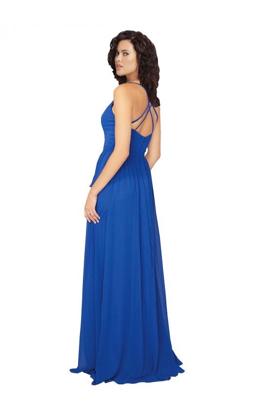 Outlet Chiffon Bridesmaid Dress with Strappy Back