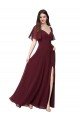 Outlet Chiffon Flutter Sleeve Sweetheart Bridesmaid Dress