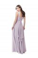 Outlet Draped Chiffon Bridesmaid Dress with Sash