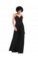 Outlet Simple V-Neckline Chiffon Formal Bridesmaid Dress with Pleated Skirt
