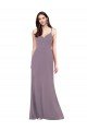 Outlet Simple Floor-Length Chiffon Formal Bridesmaid Dress with Criss-Cross Back