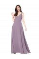 Outlet Long Chiffon Formal Bridesmaid Dress with Open Back