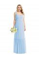 Outlet Tie Shoulder Bustier Bodice Ruffle Hem Maxi Bridesmaid Dress