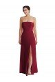 Outlet Cuffed Strapless Maxi Formal Bridesmaid Dress with Front Slit