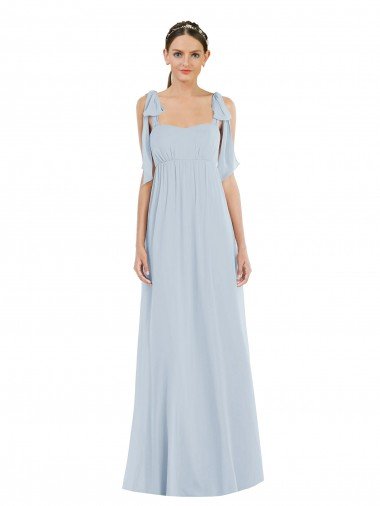 Outlet Tie Shoulder Empire Waist Maxi Bridesmaid Dress