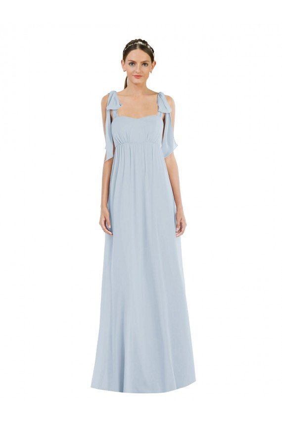 Outlet Tie Shoulder Empire Waist Maxi Bridesmaid Dress