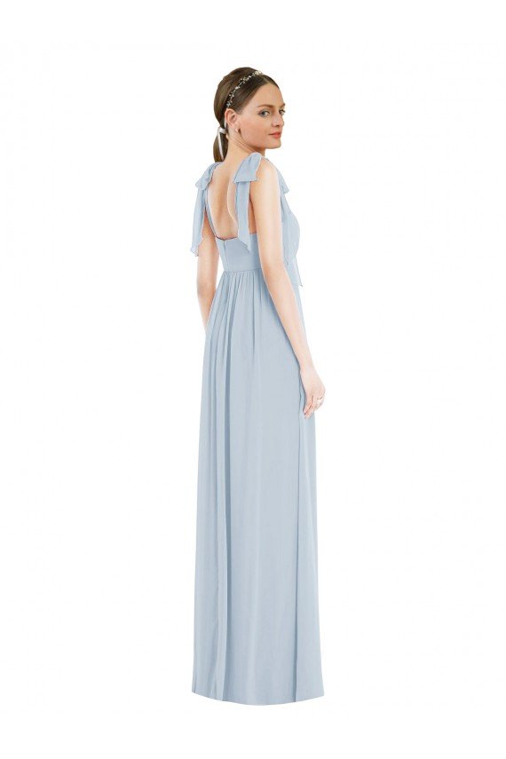 Outlet Tie Shoulder Empire Waist Maxi Bridesmaid Dress