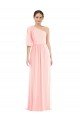 Outlet One Shoulder Bell Sleeves Chiffon Maxi Bridesmaid Dress