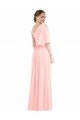 Outlet One Shoulder Bell Sleeves Chiffon Maxi Bridesmaid Dress