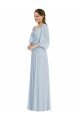 Outlet Off the Shoulder Puff Sleeve Maxi Formal Bridesmaid Dress with Front Slit