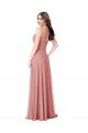 Outlet Twist-Knot V-Neck Long Chiffon Bridesmaid Dress with Pockets
