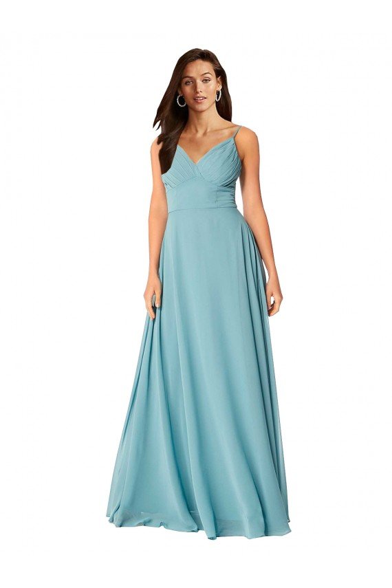 Outlet Draped Empire V-Neck Chiffon Bridesmaid Dress