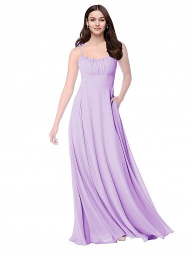 Outlet Chiffon A-Line Chiffon Bridesmaids Dress with Ruched Bodice