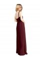 Outlet Square Neckline Soft A-Line Chiffon Bridesmaid Dress with Side Slit
